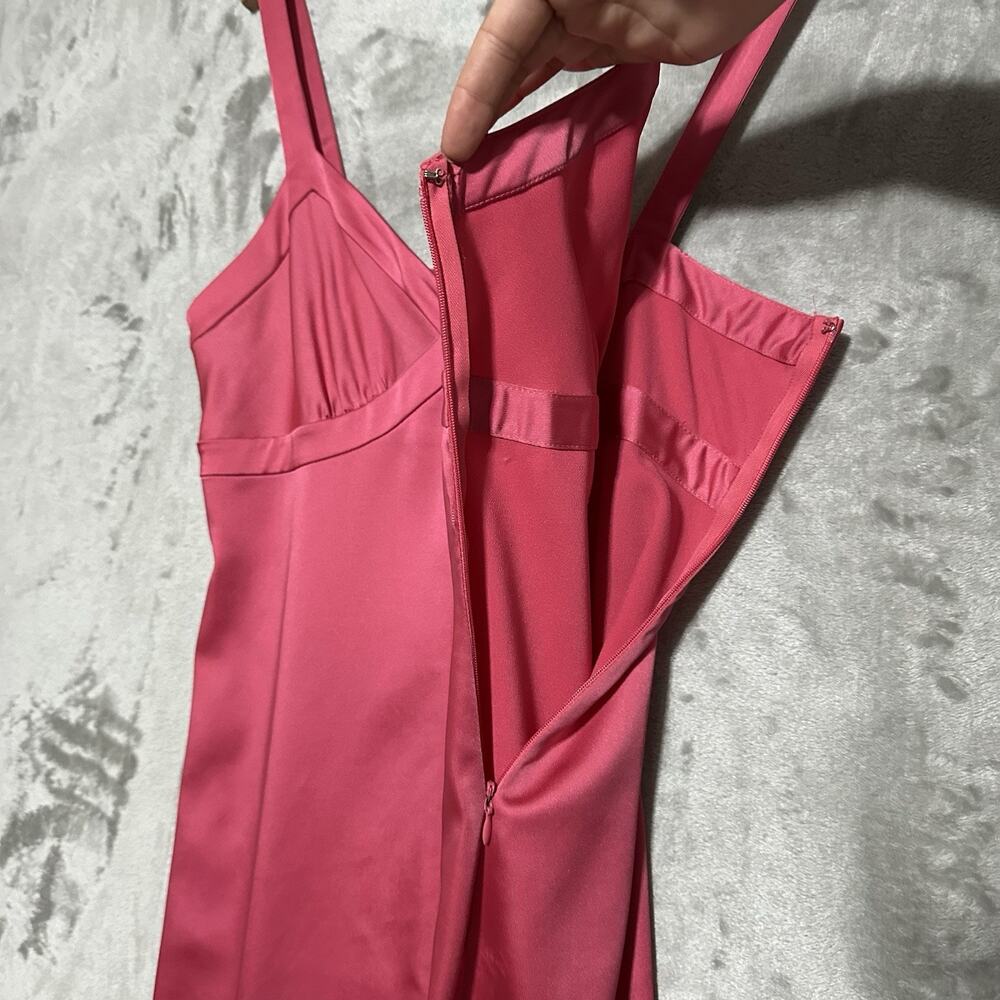Y2K BCBG Maxazria Babydoll Mini Dress Womens Size 12 Pink Coquette Romantic - Picture 5 of 9